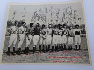 Vintage Autographed Hollywood Park Horse Racing Jockey Photograph All Star Champ