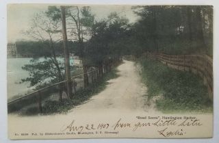 1907 " Road Scene " Huntington Long Island York Post Card Posted Sussex Co.  Nj