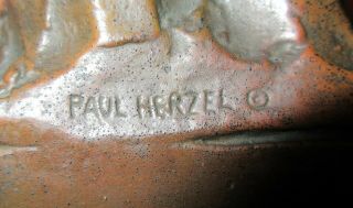 Single Blacksmith Iron Worker Bookend by Paul Herzel Bronze Clad 5