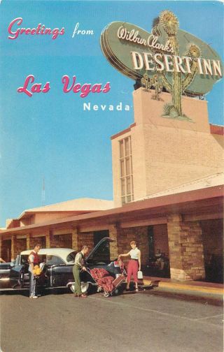 Las Vegas Nv Desert Inn Hotel/casino Entrance Close - Up Chrome Postcard