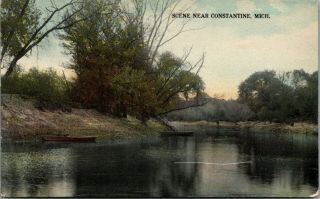 Constantine Michigan Greetings From Scene On The Rocky River C1910 White Pigeon