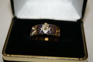 Masonic Freemasonry Ring 14K Royal Arch Square & Compass Blue Lodge 3rd Degree 3