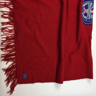 Vintage PENDLETON Throw Blanket Virgin Wool Made In USA 70s Red 3