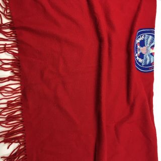 Vintage PENDLETON Throw Blanket Virgin Wool Made In USA 70s Red 4