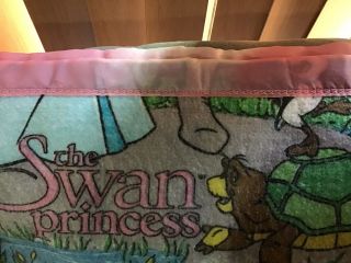 Vintage The Swan Princess Blanket Satin Trim 5