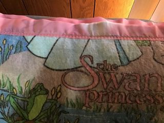 Vintage The Swan Princess Blanket Satin Trim 6