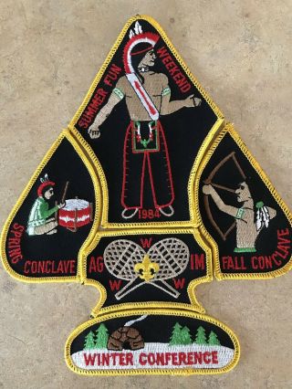 Bsa Order Of The Arrow Ag - Im Lodge 156 1984 Five Piece Set