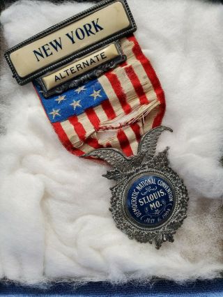 1904 World’s Fair Democratic National Convention Badge Very Rare