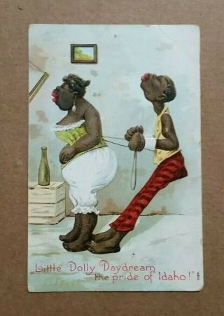 " Little Dolly Daydream,  The Pride Of Idaho " Black Americana Postcard,  1900 