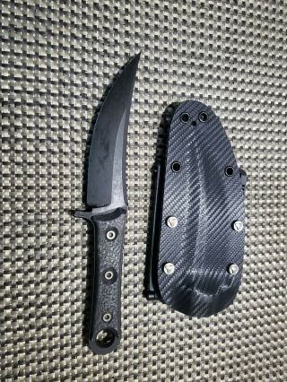 Microtech Borka SBK Carbon Fiber DLC M390 Fixed Persian Knife S/N 1362.  11/2017 2