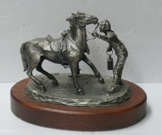 PEWTER SCULPTURE by PHILLIP KRACZKOWSKI (1972) CALL TO FREEDOM Hudson Pewter 4