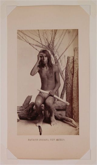 1880s Native American Navajo Indian Large Cabinet Card Photo By Elias Bonine 2