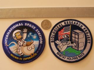 Micro - 11 Sperm - 03 Spacex Crs - 14 Resupply Homer Simpson Internal Patches Nasa Iss
