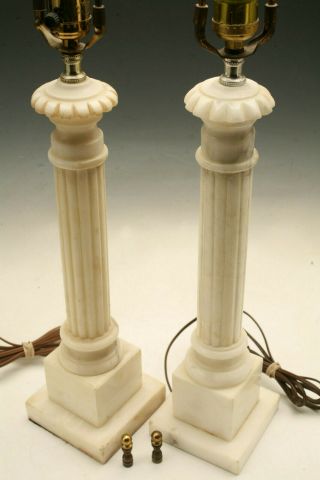 ANTIQUE ALABASTER OR MARBLE LAMPS GREEK NEOCLASSICAL DESIGN GORGEOUS 4