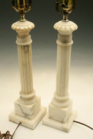 ANTIQUE ALABASTER OR MARBLE LAMPS GREEK NEOCLASSICAL DESIGN GORGEOUS 7