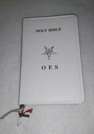 Oes White Holy Bible Kjv Order Of Eastern Star World Bible Vintage Masonic