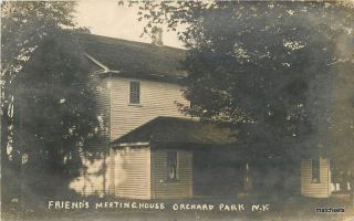 1911 Friends Meeting House Orchard Park York Rppc Real Photo Postcard 7766