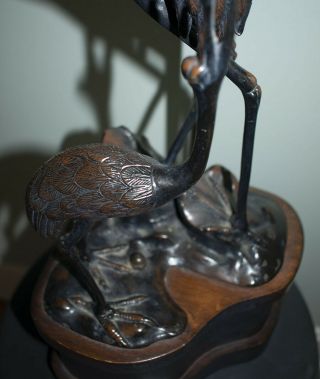 Frederick Cooper Cranes Form Figural Bronze Metal Table Lamp 3