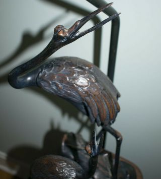 Frederick Cooper Cranes Form Figural Bronze Metal Table Lamp 4