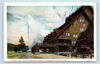 Yellowstone Park,  Wy - Old Faithful Inn - Rare Haynes Postcard 28478 - M2