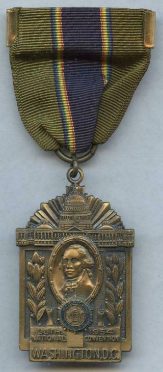 1954 American Legion Badge Pin Medal Ribbon National Delegate Washington Dc
