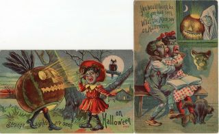 Set Of Eleven,  Series 6500 - 6511 Halloween Postcards Unknown Publisher