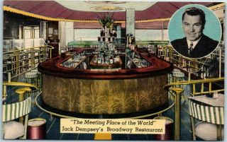 1940s York City Postcard Jack Dempsey 