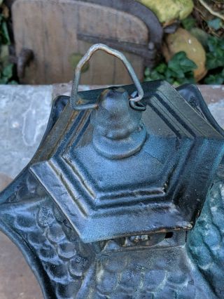 Vintage Japanese Cast Iron Pagoda Garden Lamp Lantern 6
