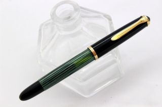 Pelikan Gunther Wagner 400nn Export - Fountain Pen - Blackgreen Striped - 14k Gold Nib