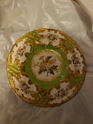 Chelsea House Hall Hand Painted Plate With Yellow Flowers Green And Gold