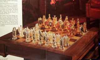 Chess Set England Kings & Queens 24k Gold Sterling Plate On Pewter 1982 $3000