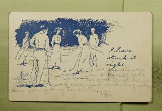 Dr Who 1906 Groveland Il Sports Golf Antlers Postcard E25785