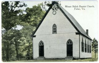 Faber Va - Mount Shiloh Baptist Church - Postcard Btw Charlottesville/lynchburg