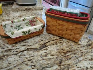 Longaberger Holiday Helper Basket And Holiday Loaf Basket Combo