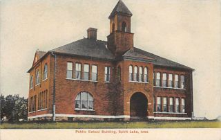 Spirit Lake,  Iowa Public School Building Vintage Litho - Chrome Postcard