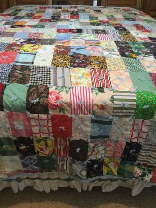 Vintage Handmade Patchwork Quilt Multi - Pattern Full/queen 86x95