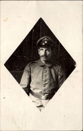 Wwi German Soldier Portrait Rppc Real Photo Postcard