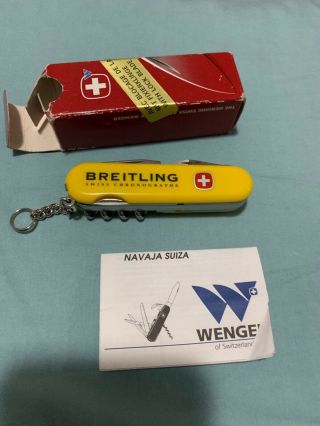 Wenger Swiss Army Yellow BREITLING locking pocket knife 4