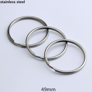 Big Stainless Steel Split Key Ring Keychain Keyring Hoop Ring Plated Loop 49mm