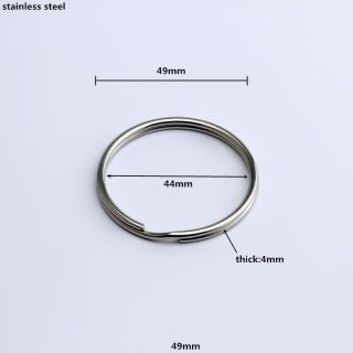 Big Stainless Steel Split Key Ring Keychain Keyring Hoop Ring Plated Loop 49mm 2
