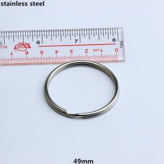 Big Stainless Steel Split Key Ring Keychain Keyring Hoop Ring Plated Loop 49mm 3
