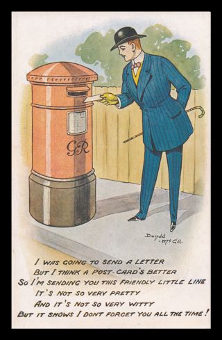 Donald Mcgill Postcard: Red Pillar Box,  Limerick & Post Office Humour A182