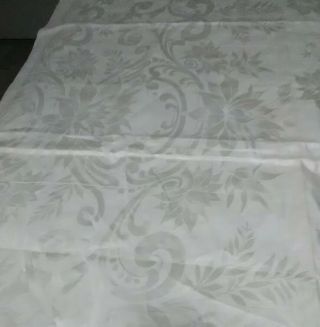 Vtg Pure Linen Double Damask Tablecloth 72 " X88 " Off - White.  Lovely