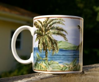 Palm Tree Beach Coffee Mug by Sakura Plantation Home Paul Brent Island Ocean Sea 2