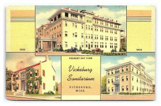 Vintage Postcard Vicksburg Sanitarium Vicksburg Mississippi M1