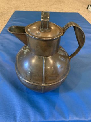 Vintage Copper Pitcher With Lid - Guernsey Milk Jug From Isle Of Guernsey