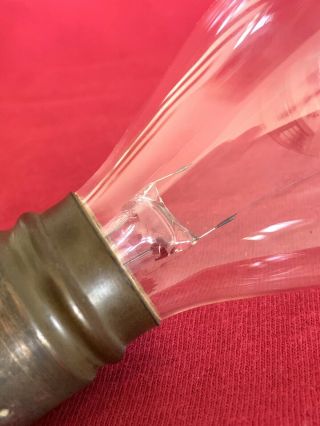 Antique c.  1890 Thomson - Houston T - H Base Light Bulb Blown Glass Tip Edison Patent 5