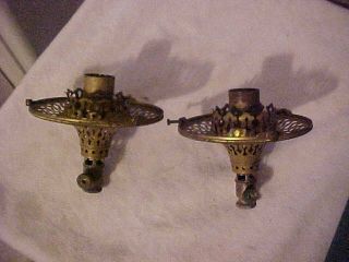 2 Welsbach Gas Light Fixture Or Table Lamp Burners With 4 " Shade Holders