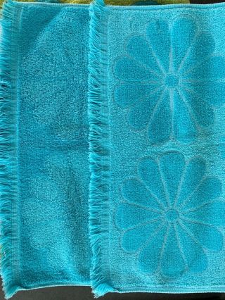 Vintage Hand Towels Pierre Cardin Fieldcrest Tastemaker Aqua,  Turquoise,  Lime 5