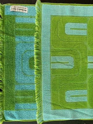 Vintage Hand Towels Pierre Cardin Fieldcrest Tastemaker Aqua,  Turquoise,  Lime 6